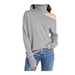 Gray Off Shoulder Sweater